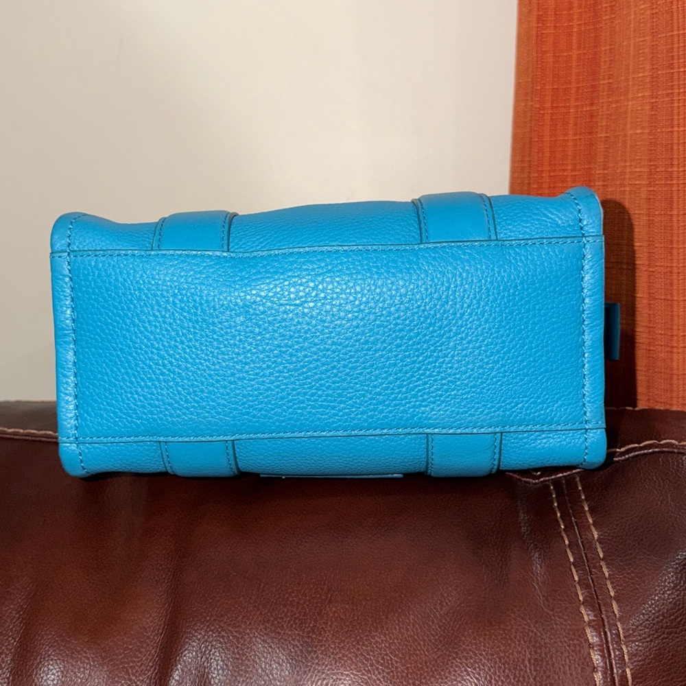 SOLD🔥🔥🔥Marc Jacobs Blue The Leather Small Tote Satchel Crossbody Bag - Picture 10 of 15